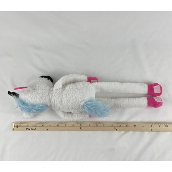 Inter-American Products White Unicorn 20" Plush Hook & Loop Hooves Rainbow Heart - Picture 4 of 5